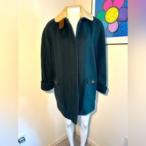 Talbots womens Wool Blend Dark Green Coat Jacket Size 4